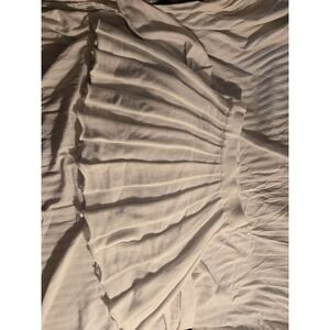 Bohemian Preppy Knitted Pleated Mini Tennis, Sweater Skirt,  White- Size Small